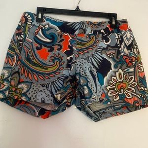Brightly Patterned, Size 6, J. Crew, “Stretch” Shorts